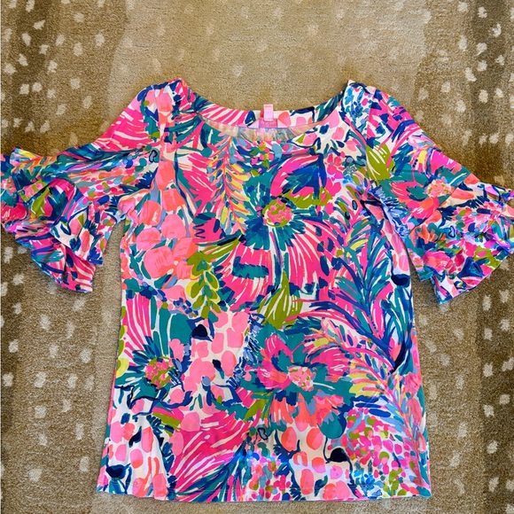Lilly Pulitzer Tops - Lilly Pulitzer Pink Multi Floral Top